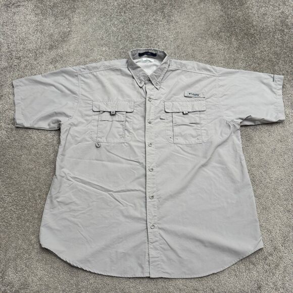Columbia Other - Columbia PFG Bahama Omni Shade Short Sleeve Fishing Shirt Mens L Grey Nylon Top